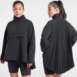 Athleta Sojourn Top Pullover Kangaroo Pocket Black Women’s XS Athleisure